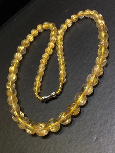 5.5-9mm Natural Gold Rutilated Titanium Quartz Crystal Bracelet AAA - Picture 1 of 9