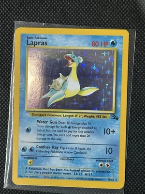 Juego de Cartas Coleccionables Pokémon Fósiles Set Ilimitado 1999 Lapras 10/62 Holo Raro (LP) Foto 1 de 4