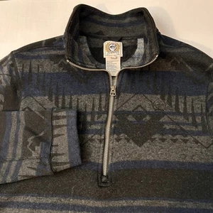 Cinch Mens Large Aztec Southwestern Pullover 1/4 Zip Mock Neck Sweater Western - Picture 1 of 7