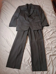 VTG Savile Row Hardy Amies Mens 42R 35x31* Piece Suit Pinstripe Wedding Wool bld - Picture 1 of 24