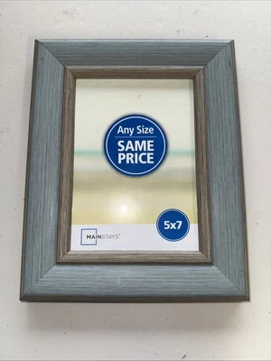 Marco de fotos MainStays verde azulado imitación madera 5x7 Foto 1 de 3