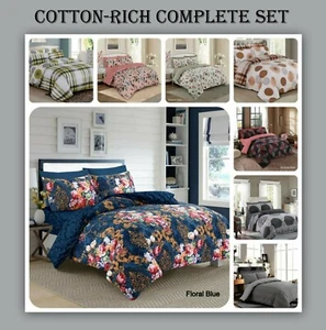 Complete Bedding Set Duvet cover With Pillowcases & Fitted Sheet in all sizes  - Picture 1 of 16