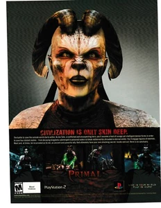 2003 VINTAGE PRINT AD PLAYSTATION 2 PS2 .PRIMAL..CIVILIZATION IS ONLY SKIN DEEP  - Picture 1 of 1