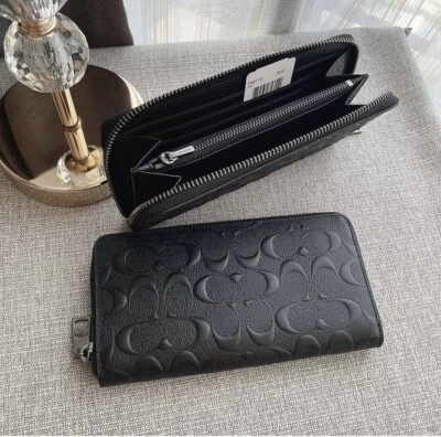 NWT F58113 Authentic COACH Men Signature PVC/ Leather Accordion Wallet - Image 1 of 4