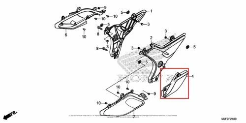 NEW OEM HONDA CTX700 CTX 700 REAR LEFT SIDE COVER BLACK Foto 1 de 1