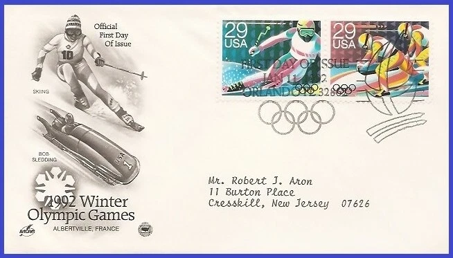 USA5 #2614 ADDR PCS ARTCRAFT FDC STR2  Winter Olympics Skiing - Image 1 of 1