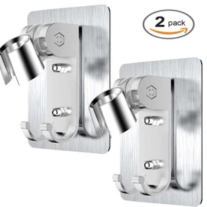 US 2Pcs Adjustable Bathroom Shower Head Holder Spray Wall Mount Handheld Bracket - Picture 1 of 23