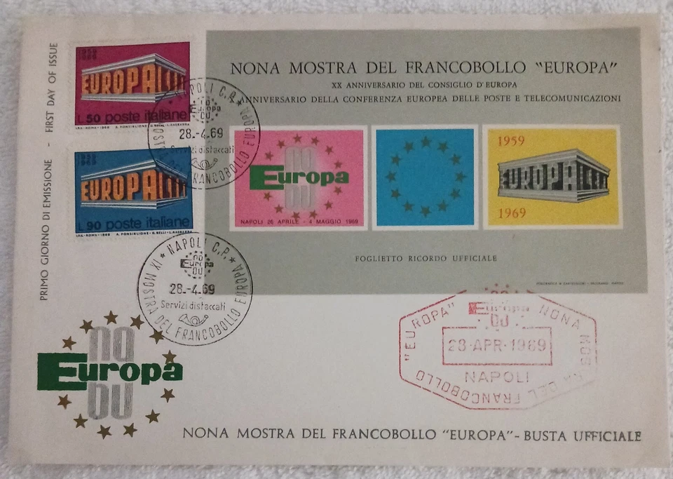 EUROPE ITALY 1969, XX ANNIVERSARY OF TELECOMMUNICATIONS  - FDC - #310 - Image 1 of 1