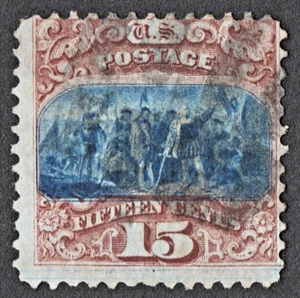 US Sc# 118 USED { 15c LANDING OF COLUMBUS } "SCARCE TYPE I" FROM 1869 CV$ 850.00 - Picture 1 of 4