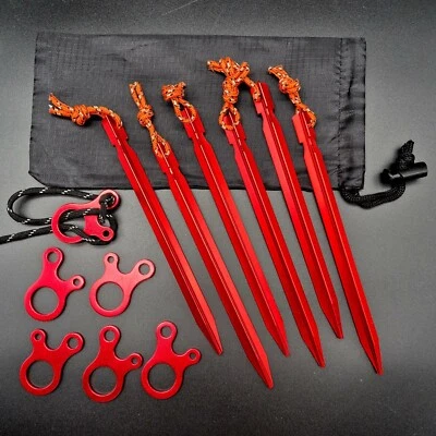 Hering Zeltheringe Erdnägel Spanner 6x Aluminium 18cm Erdnagel Bodenanker Tarp - Bild 1 von 2