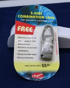 Olympia 3 DIAL Combination Top Security LUGGAGE LOCK Lightweight Sturdy - Picture 1 of 3