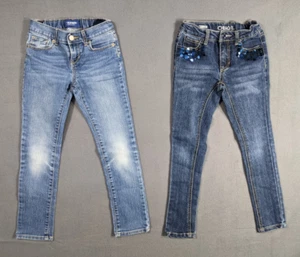 Lot of 2 Girls Children Jeans Size 7 Pants Cherokee, Old Navy adjustable waist - Picture 1 of 11