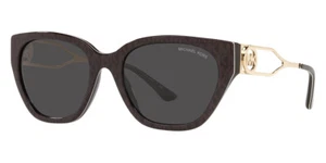 NWT Michael Kors MK2154 370687 LAKE COMO BROWN SIGNATURE PVC W/ DARK GREY 54MM - Picture 1 of 1