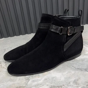 Louis Vuitton Ankle Boots Monogram Strap Black Suede 7 LV or 8 US or 41 EUR - Picture 1 of 11