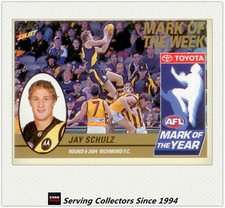 2005 Select AFL Tradition Mark Of The Week 2004 MW6 Jay Schulz (Richmond)