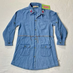 Sophie & Sam Girls Denim Button Up Collared Shirt Dress Sz XL (7/8) NWT - Picture 1 of 10