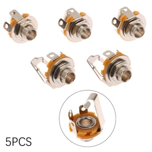 5PCS 1/4" Female Panel Mount Power Socket Connector Mono Audio Cable Jack Plug - Photo 1/9