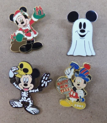 Булавки коллекционные Disney Halloween Christmas 2005 & New Years 2002 Mickey Mouse - Изображение 1 из 4