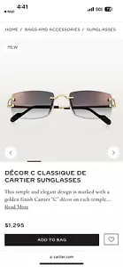 BRAND NEW DÉCOR C CLASSIQUE DE CARTIER SUNGLASSES - Picture 1 of 7