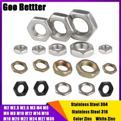 Sechskantmutter Dünn DIN 439 Edelstahl A2 / A4 Normal / Feingewinde Flachmuttern - Bild 1 von 4