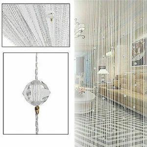 String Tassel Curtain Crystal Beads Door Window Panel Room Divider Beaded Panel - Picture 1 of 22