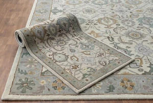 Colorromace Catherine Sage Border Handtufted Wool Area Rug Traditional Design  - Picture 1 of 12