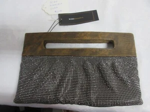 BCBG MAXAZRIA Pewter & Bronze Clutch, NEW with $178.00 Tags, AS FOUND, SM FLAW - Picture 1 of 6