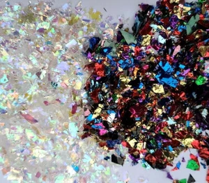Opale e glitter metallizzato brandelli fiocchi dimensioni piccole nail art-artigianato venditore USA - Foto 1 di 4