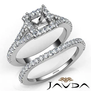 U Prong Princess Semi Mount Diamond Engagement Ring Wedding Bridal Set 0.80Ctw - Picture 1 of 33