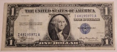 I 68195971 A  1935 - $1 MISALIGNED ERROR NOTE 1935 God We Trust Missing - Image 1 of 2