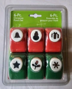 SET OF 6 Michaels CHRISTMAS Paper Punch Craft Scrapbooking Metal Crafter SEALED - Picture 1 of 6