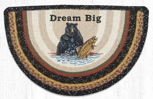Braided Jute Slice Half Moon Printed Stencil Area Rug. Earth Rugs. DREAM BIG - Picture 1 of 1