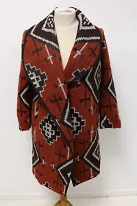 TU Women's IKAT Coat Blanket/Wrap Style Aztec Oversized Fit UK 12 No Belt A22 - Picture 1 of 11