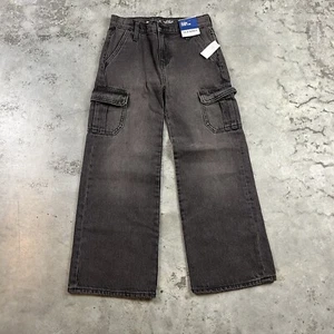 Old Navy Jeans Youth 10 Black Vintage Wash Baggy Wide Leg NWT - Picture 1 of 20