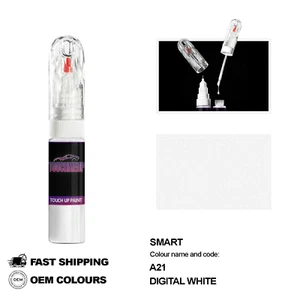 FOR SMART DIGITAL WHITE A21 Touch Up Paint Pen Brush Fix Kit Scratch Chip Set - Picture 1 of 8