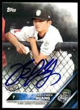 2016 Topps Pro Debut Wei-Chieh Huang Auto Kane County Cougars #87 Signed
