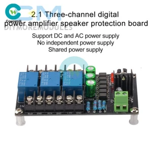 Stereo 2.1 3-channels Speaker Protection Board Delay Module Audio Amplifier D - Picture 1 of 14