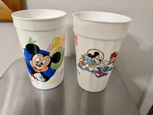 2 Vintage Walt Disney World Coke Plastic Cups - One 1988 & One 1990 - Picture 1 of 4