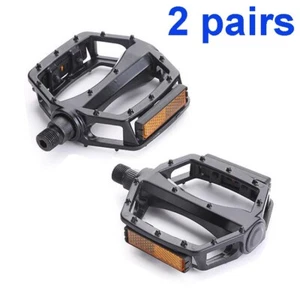 2 Pairs Aluminum Alloy Mountain Bike Pedal Road Bicycle Nonslip Pedals 9/16" - Picture 1 of 8