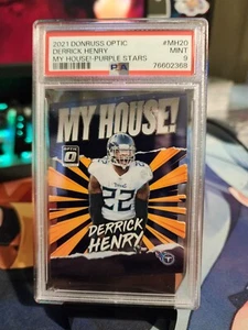2021 Donruss Optic Derrick Henry My House Purple Stars Psa 9 /25 Titans Die Cut - Picture 1 of 3
