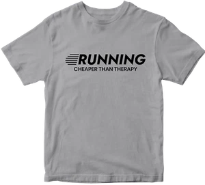 Running Cheaper Than Therapy T-shirt Gym Fitness Workout Run Exercise Gifts Top - Picture 1 of 14