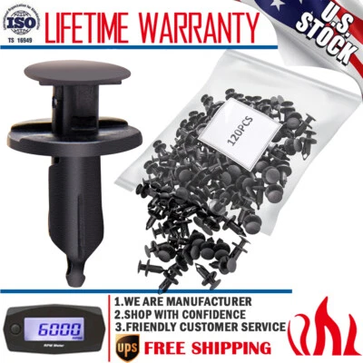 120 peças clipes de retenção tipo pressão de náilon para furo de 8 mm GM 21030249 Chrysler 6503598 - Imagem 1 de 4