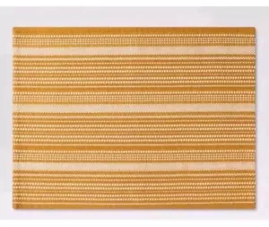 One Threshold Gold Metallic Stripe Placemat New - Picture 1 of 2