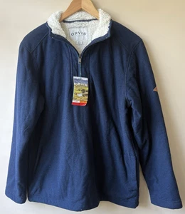 Orvis Herren Sherpa Fleece gefütterter Pullover Sweatshirt Medium Neu mit Etikett! dunkelblau - Bild 1 von 13