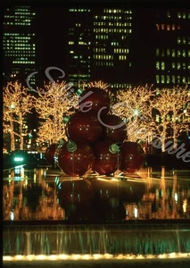 Addobbi natalizi New York City alberi costruzioni 35 mm diapositiva anni 90 - Foto 1 di 3