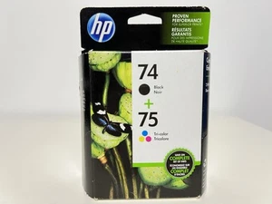 Combo de cartucho de tinta HP 74 75 negro tricolor HP C4580 C5580 CC659FN *2019 - Imagen 1 de 5
