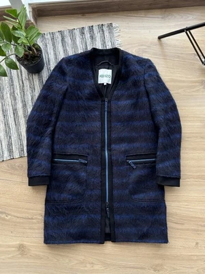 Abrigo de Lana Kenzo Estilo Japón Vintage Azul Medio Abrigo Mujer Chaqueta Talla 36 S/M Foto 1 de 4