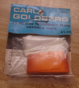 VINTAGE NEU IN VERPACKUNG NOS CARL GOLDBERG FREQUENZ FLAGGE #336 NR 72,40 MHZ ORANGE WEISS USA - Bild 1 von 3