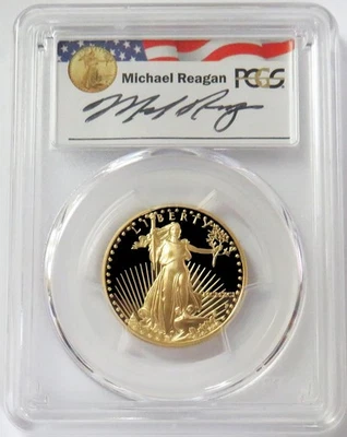 1991 P GOLD $25 REAGAN LEGACY AMERICAN EAGLE 1/2 OZ PCGS PR 69 DCAM - Image 1 of 2