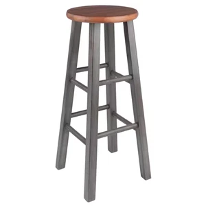 Ivy 29 In. Rustic Teak and Gray Bar Stool - Picture 1 of 12